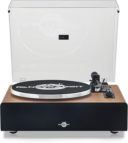 Record Player H2410-Walnut: Máy Hát Đĩa Than Gỗ Óc Chó & Kim Magnetic