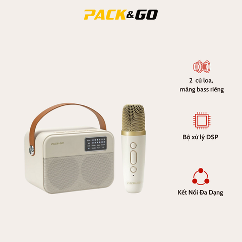 Bộ Loa Mic Karaoke Mini Bluetooth PACK&GO KSM01