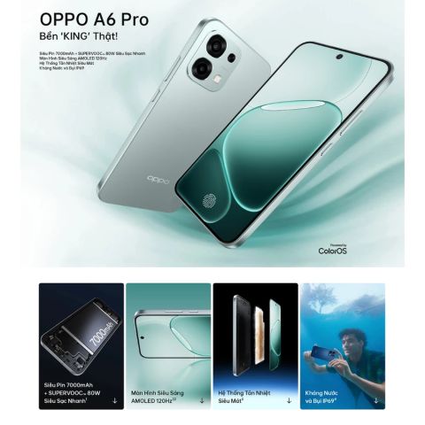 OPPO A6 Pro 4G – Pin bền, hiệu năng ổn định | Viện Máy Tính