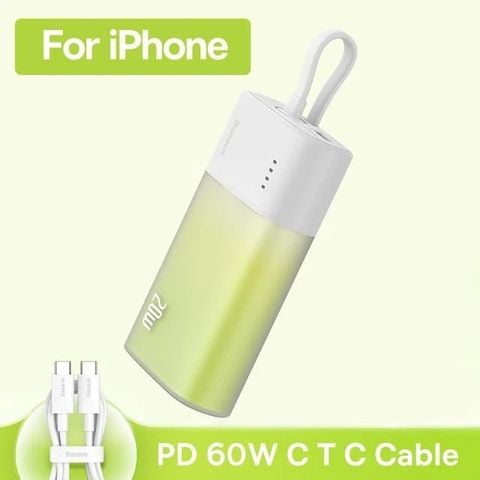 BASEUS POPSICLE 5200MAH 20W PHỐI MÀU TRẮNG XANH HIỆN ĐẠI
