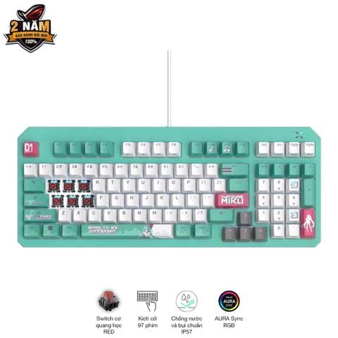 Bàn phím cơ ASUS TUF Gaming K3 Gen II Hatsune Miku Edition