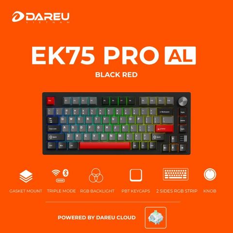 BÀN PHÍM CƠ DAREU EK75 PRO AL BLACK RED – Cloud switch