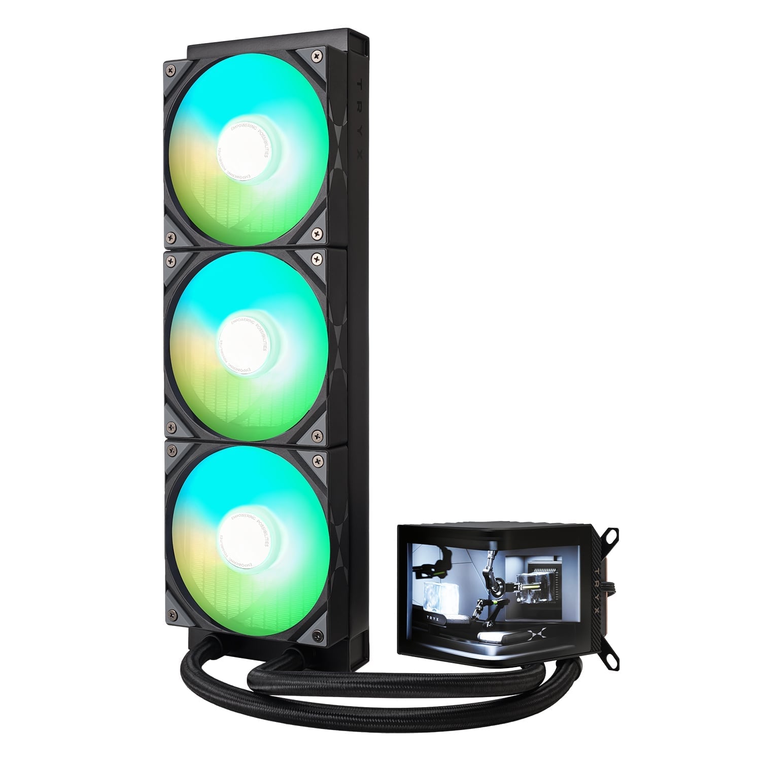 Tản nhiệt nước AIO CPU TRYX PANORAMA 360 ARGB ( Tản BH 72T , màn hình 24T ) Chính hãng VN
