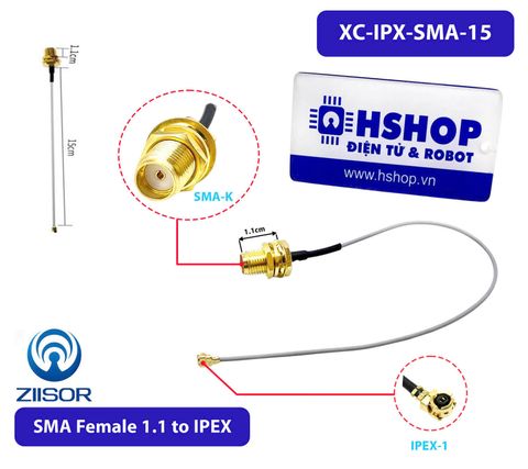 Đầu chuyển kết nối SMA-K (Female) 1.1 to IPEX Adapter 15cm
