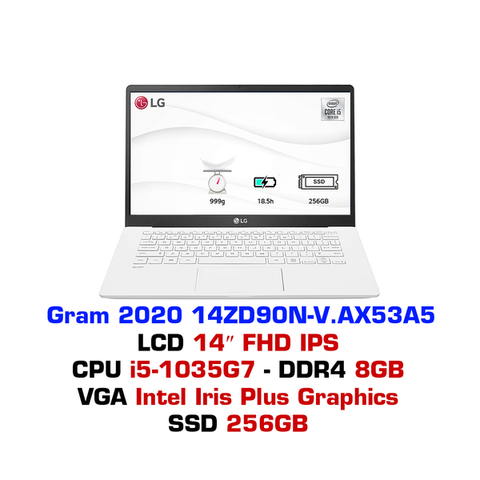 Laptop LG Gram 2020 14ZD90N i5 siêu nhẹ 14 inch