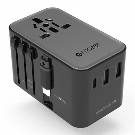 Sạc nhanh du lịch USB Type-C 70W Mazer M-IFTravel370-BG