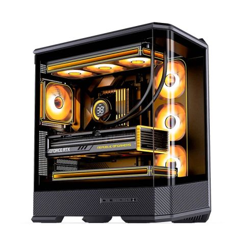 Jonsbo D400 Black là mẫu case Mid Tower cao cấp với thiết kế kính cường lực cong toàn cảnh 270°
