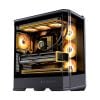 Jonsbo D400 Black là mẫu case Mid Tower cao cấp với thiết kế kính cường lực cong toàn cảnh 270°