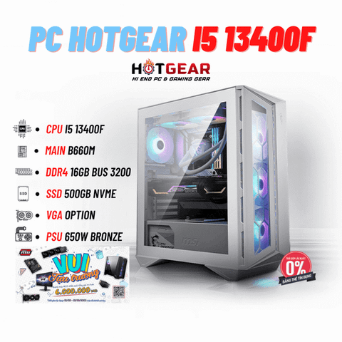 BỘ PC HOTGEAR 3 / INTEL I5 10400F / DDR4 8GB / SSD 240GB