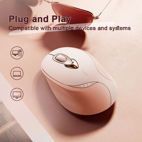 Chuột không dây Inphic M8 Plus Silent Switch Hồng