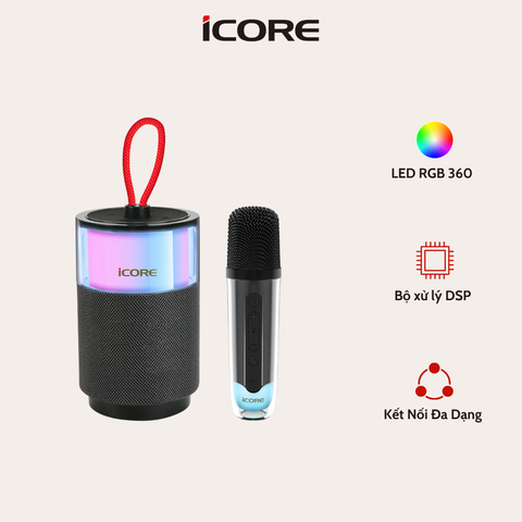 Loa Karaoke Mini iCore ISM03 Kèm Micro Không Dây