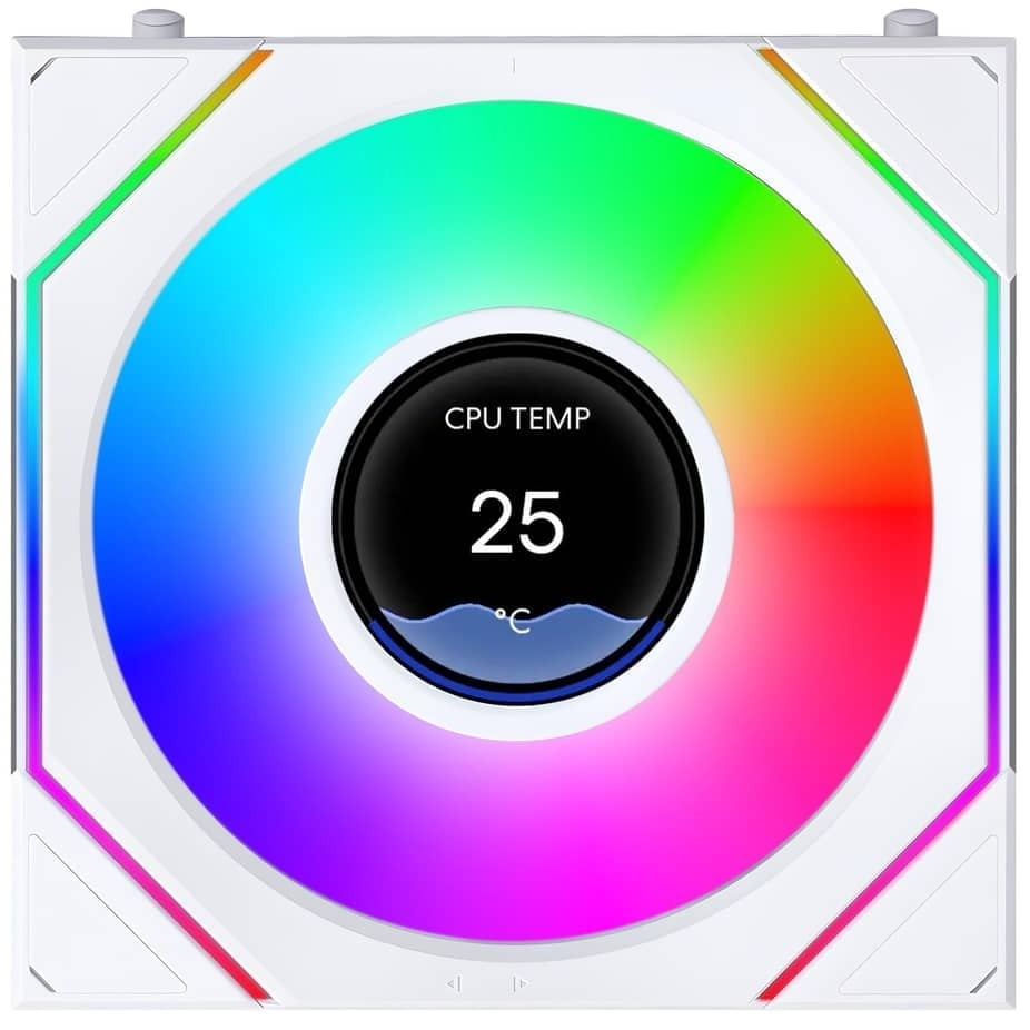 Ảnh minh họa Bộ 3 fan case Lian Li Uni Fan SL-INF FLEX LCD 120 - WHITE (Quạt LCD 12cm) 2