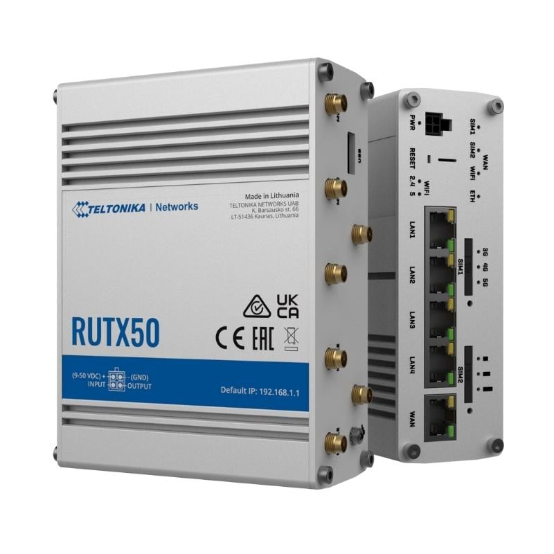 Ảnh minh họa Router 4G/5G công nghiệp Teltonika RUTX50, Dual SIM 5G tốc độ 3,3Gbps, wifi 5 hỗ trợ 150 user 3