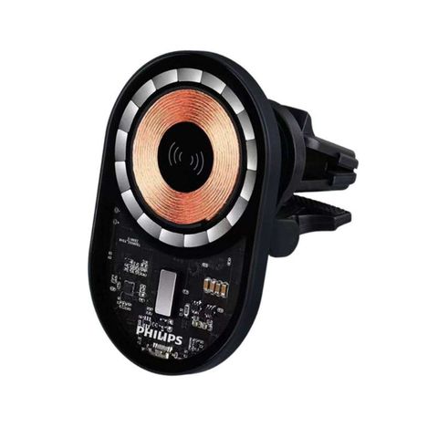 Giá đỡ điện thoại tích hợp sạc không dây Magnetic dùng trên ô tô Philips Magnetic Wireless Charger Car Mount