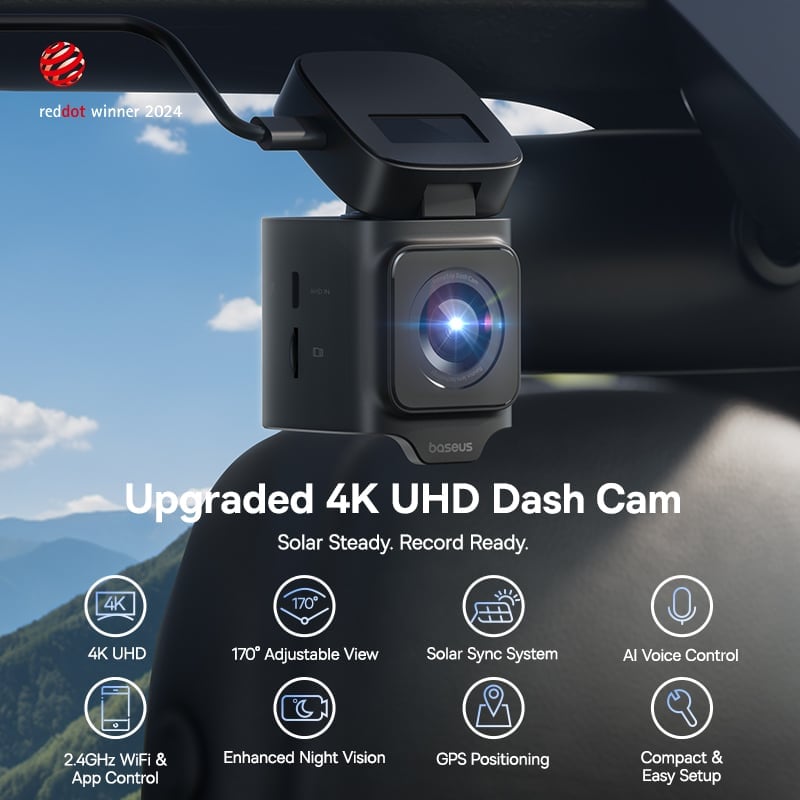 Ảnh minh họa Camera hành trình Baseus PrimeTrip VD1 Pro Dash Cam 4K Super Capacity Version Cosmic Black (C0119804) 2
