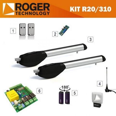 Motor cổng tự động tay đòn Roger Italia KIT R20 – 230V – 400kg