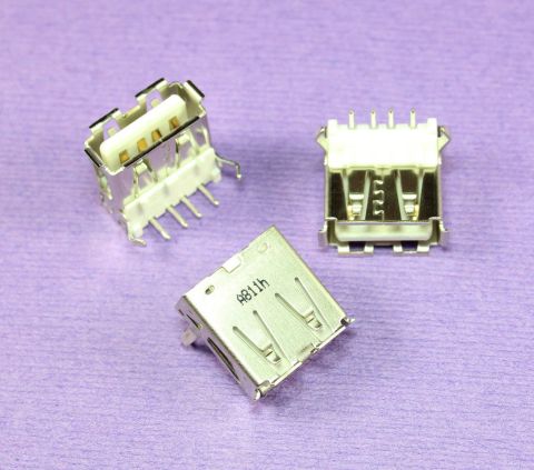 8pcs Foxconn Female USB Receptacle Connector PCB Horizontal Mount Socket