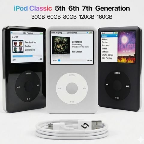 iPod Classic 5/6/7 30GB–160GB Chính Hãng, Đủ Màu