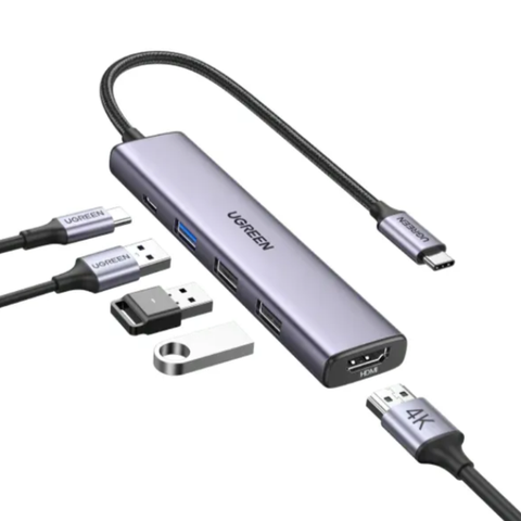 Hub chuyển đổi Ugreen USB-C 5 IN 1 CM478 15495