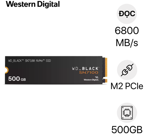 Ổ cứng SSD WD Black SN7100 NVME PCIe Gen4 x4 M.2 2280 500GB