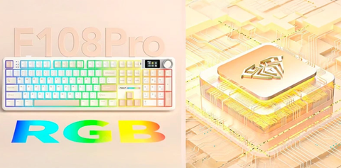 Bàn phím cơ không dây AULA F108 Pro Ninja Blue