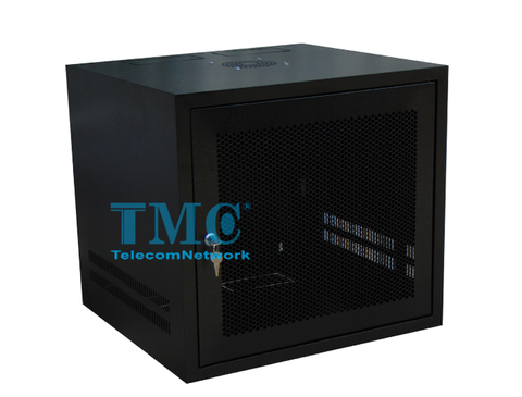 TỦ MẠNG TREO TƯỜNG GIÁ RẺ TMC-10U SÂU D500 – CỬA LƯỚI – MÀU ĐEN