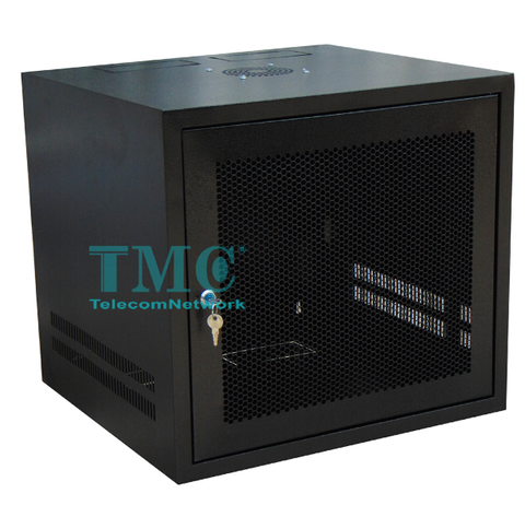 Tủ Mạng Treo Tường TMC-10U SÂU D600,Cửa Lưới, Màu Đen