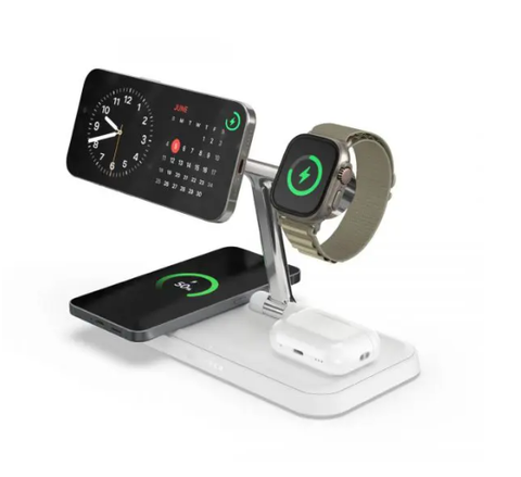 HyperJuice Next Qi2 Magnetic Charging Stand 4-in-1 HJ3004WHGL