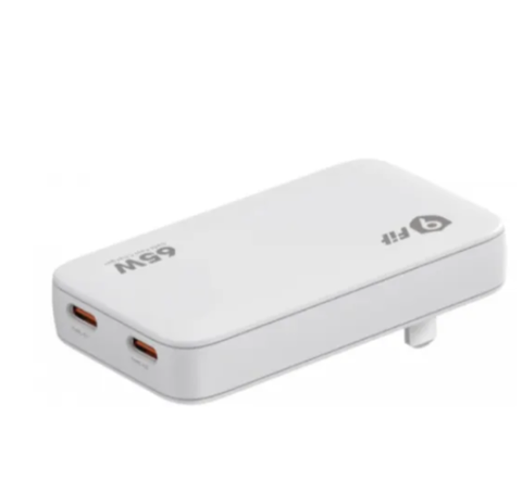 Sạc 9fit Slim PD 65W 2C GAN Trắng