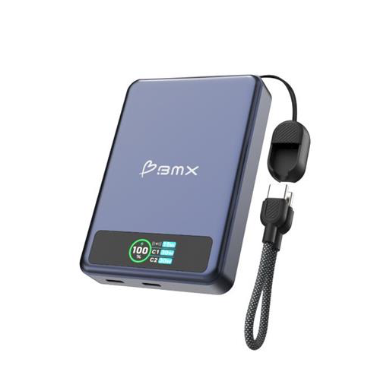 PIN DỰ PHÒNG MAGNETIC QI2 10000MAH 30W BMX B939 XANH NAVY KÈM CÁP C