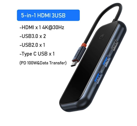 BỘ HUB BASEUS ACMEJOY 5-IN-1 WKJZ010213