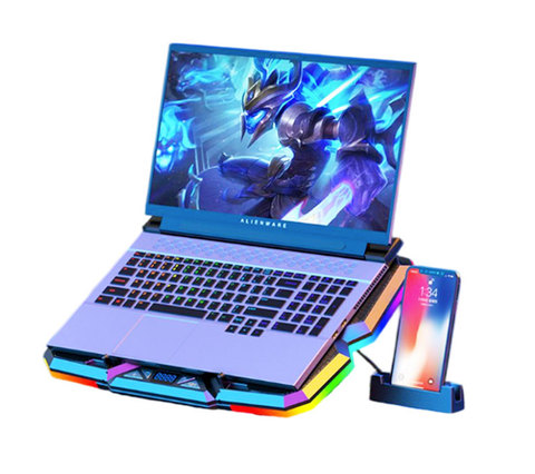 Đế Tản Nhiệt Laptop Coolcold 13 K44 17 Inch 5 Quạt Đèn RGB
