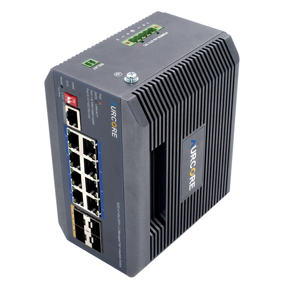 Ảnh minh họa Switch công nghiệp AurCore AIS4001P L2+ | 8GE | 4G SFP+ | PoE/PoE+ 2