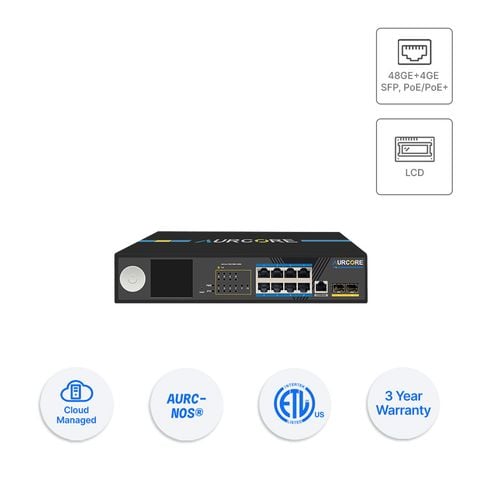 Thiết bị Switch doanh nghiệp Aurcore AES2010P 8 x GE | 2 x GE SFP