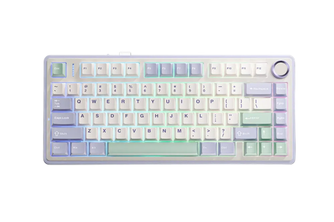 Bàn phím AULA F75 (Tím nhạt + Be + Xanh lá/ Grey Wood V3 Switch) F75PBG