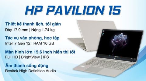 Laptop HP Pavilion 15 eg2088TU - 7C0R0PA (i7 1260P, 16GB, 512GB, Full HD, Win11)