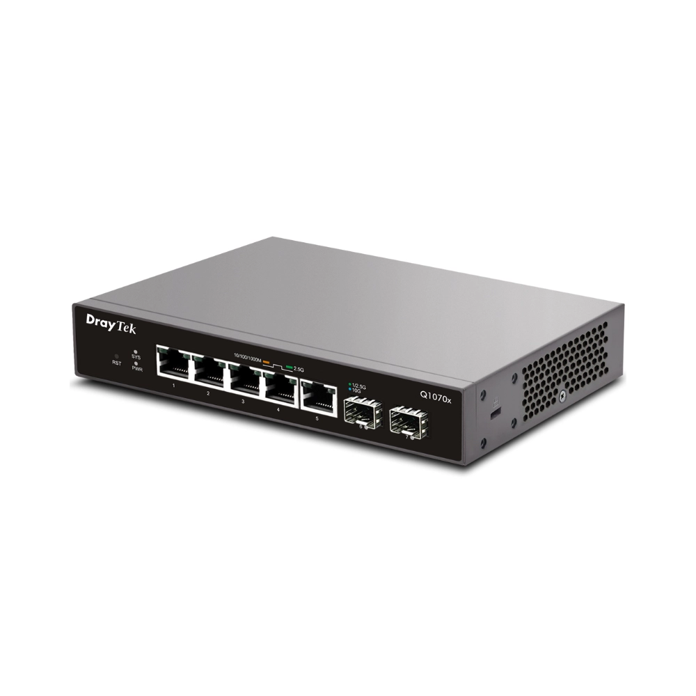 Ảnh minh họa Switch Draytek Smart Lite VigorSwitch Q1070x (7 port/ 2.5/10 Gbps/ 2 SFP+) 3