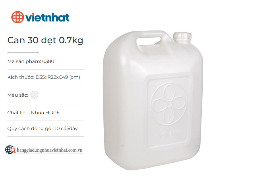 Can 30L dẹt - 0.7kg 0380