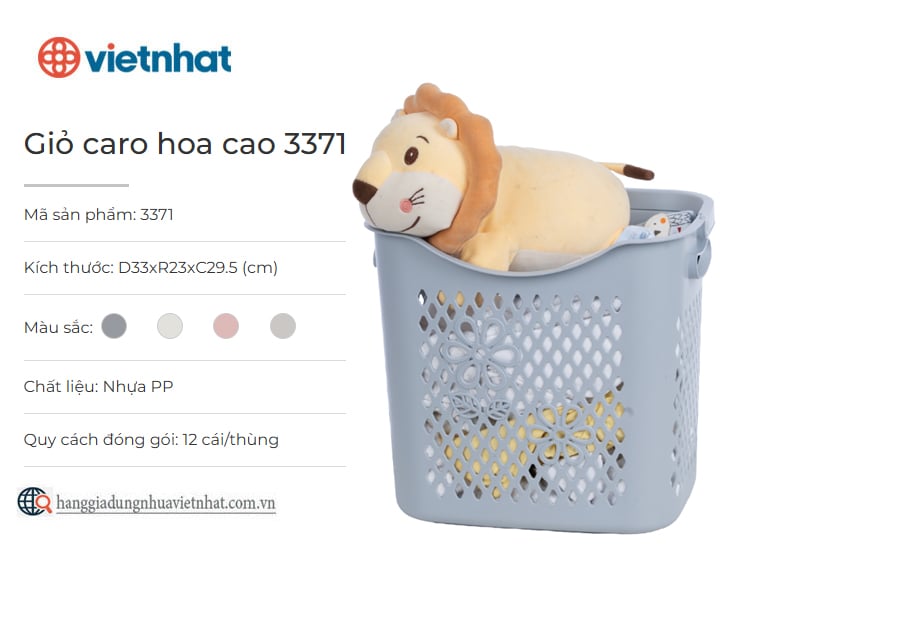 Giỏ caro hoa cao 3371
