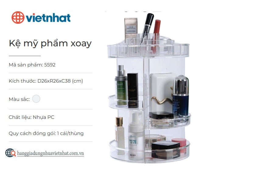 Kệ mỹ phẩm xoay Hokori 5592
