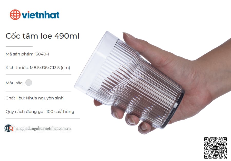 Cốc tăm loe 490ml 6040-1