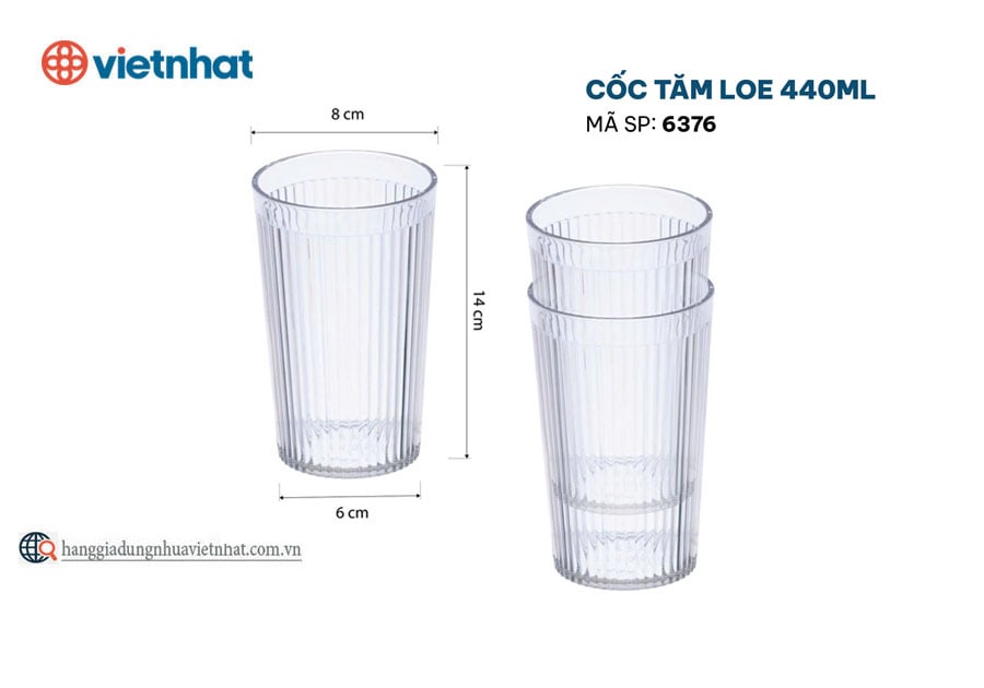 Cốc tăm loe 440ml 6376