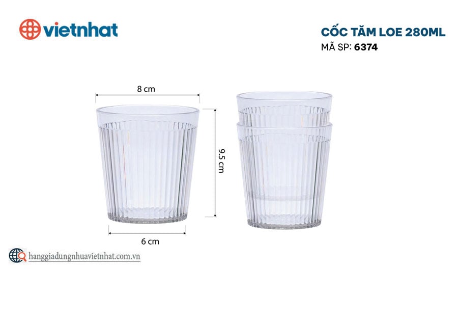 Cốc tăm loe 280ml 6374