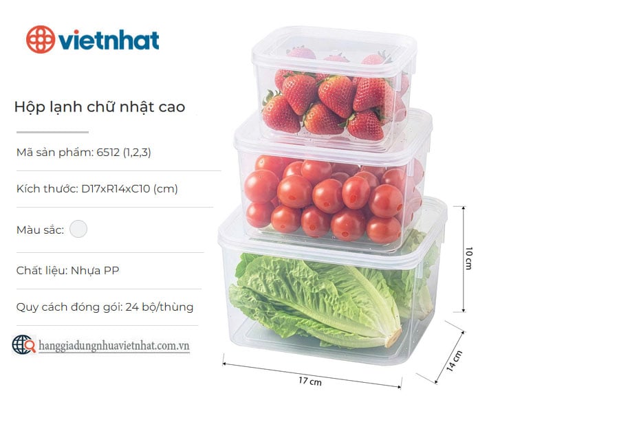 Hộp lạnh chữ nhật cao bộ 3-6512 (1,2,3)