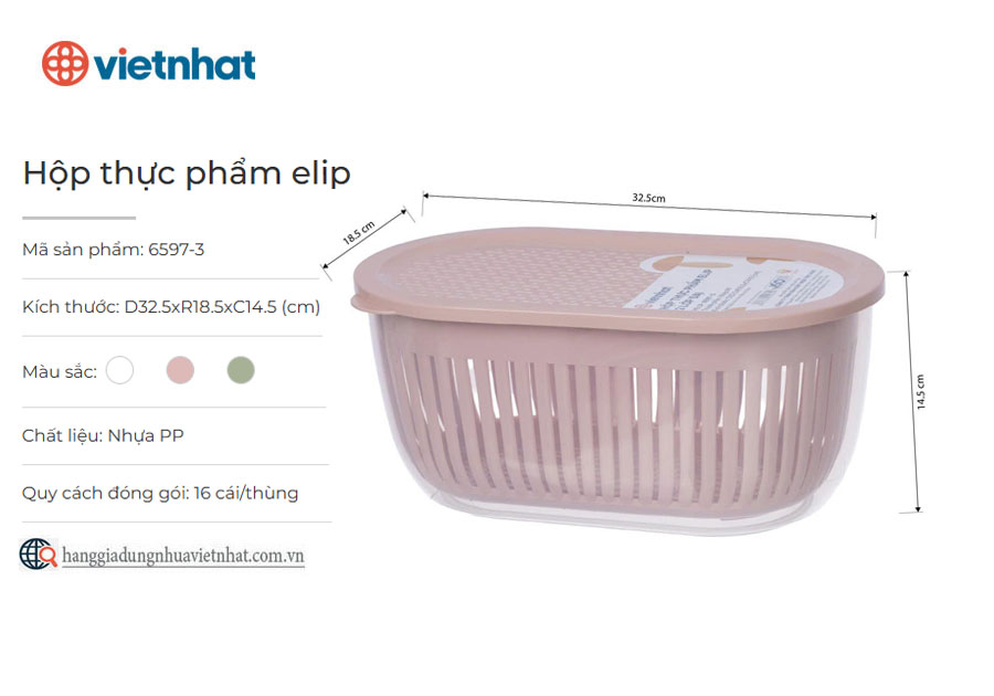 Hộp thực phẩm elip 2 lớp đại 6597-3