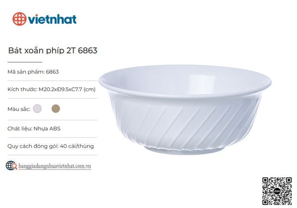 Bát xoắn phíp 2T-6863 – Công ty Nhựa Việt Nhật Plastic - Hokori cao cấp ...