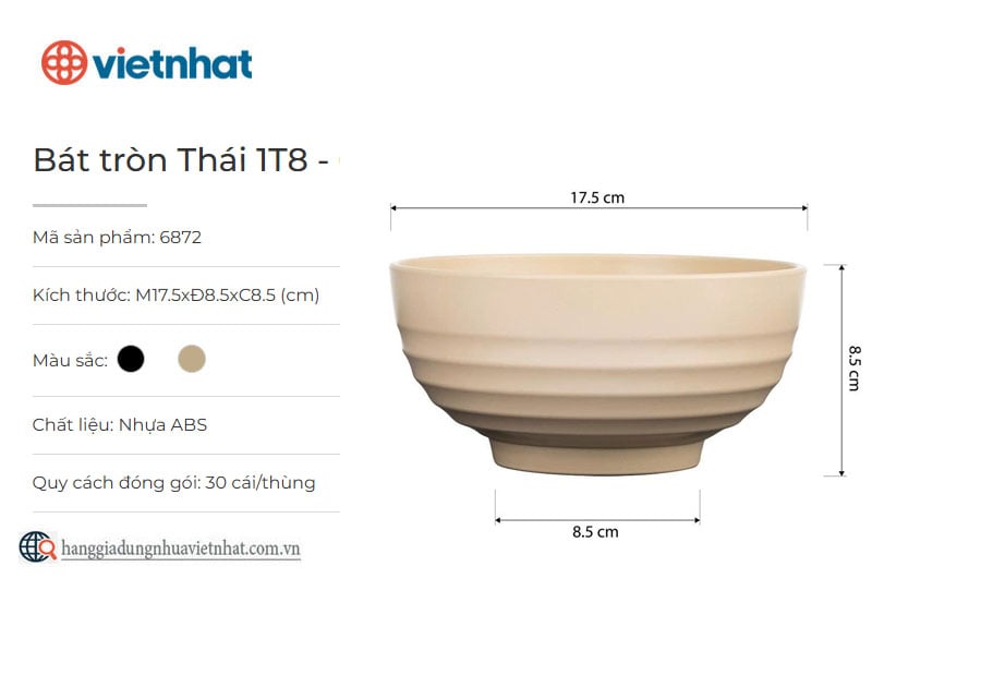 Bát tròn thái 1T8-6872