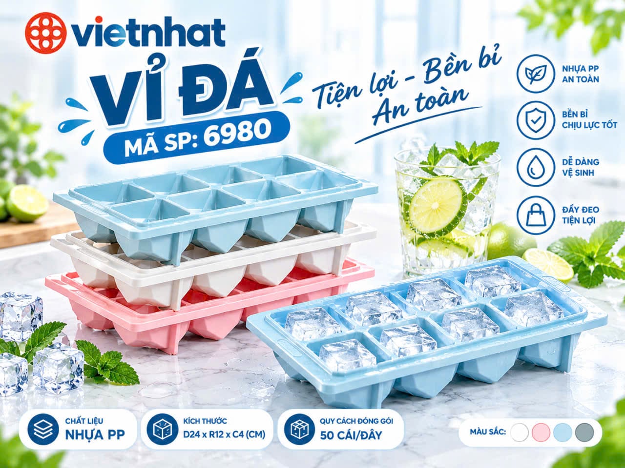 Vỉ đá kim cương 8 viên 6980