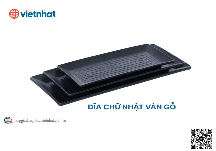 Đĩa chữ nhật vân gỗ 1185
