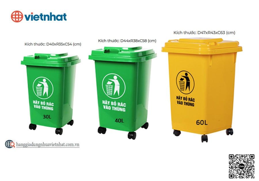 Thùng rác có bánh xe 60L 5345